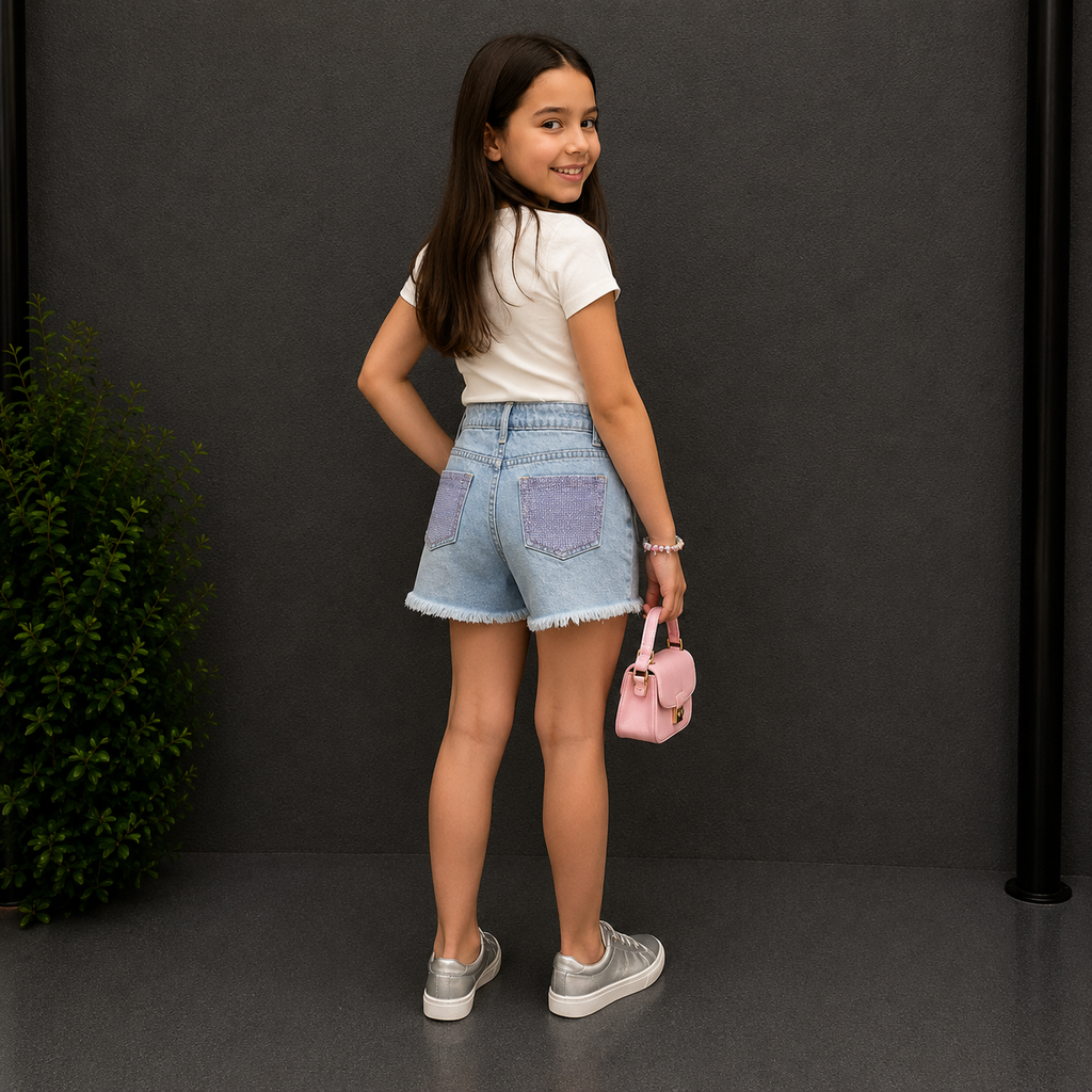 Shorts Denim Bambina 8241 Miss Bellina