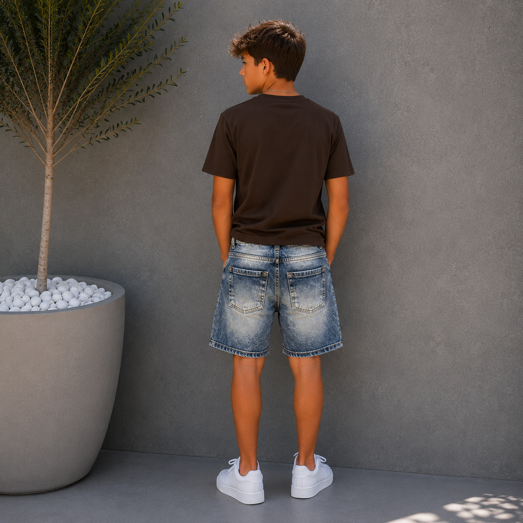 Pantaloncino jeans + T-shirt in omaggio Cristian