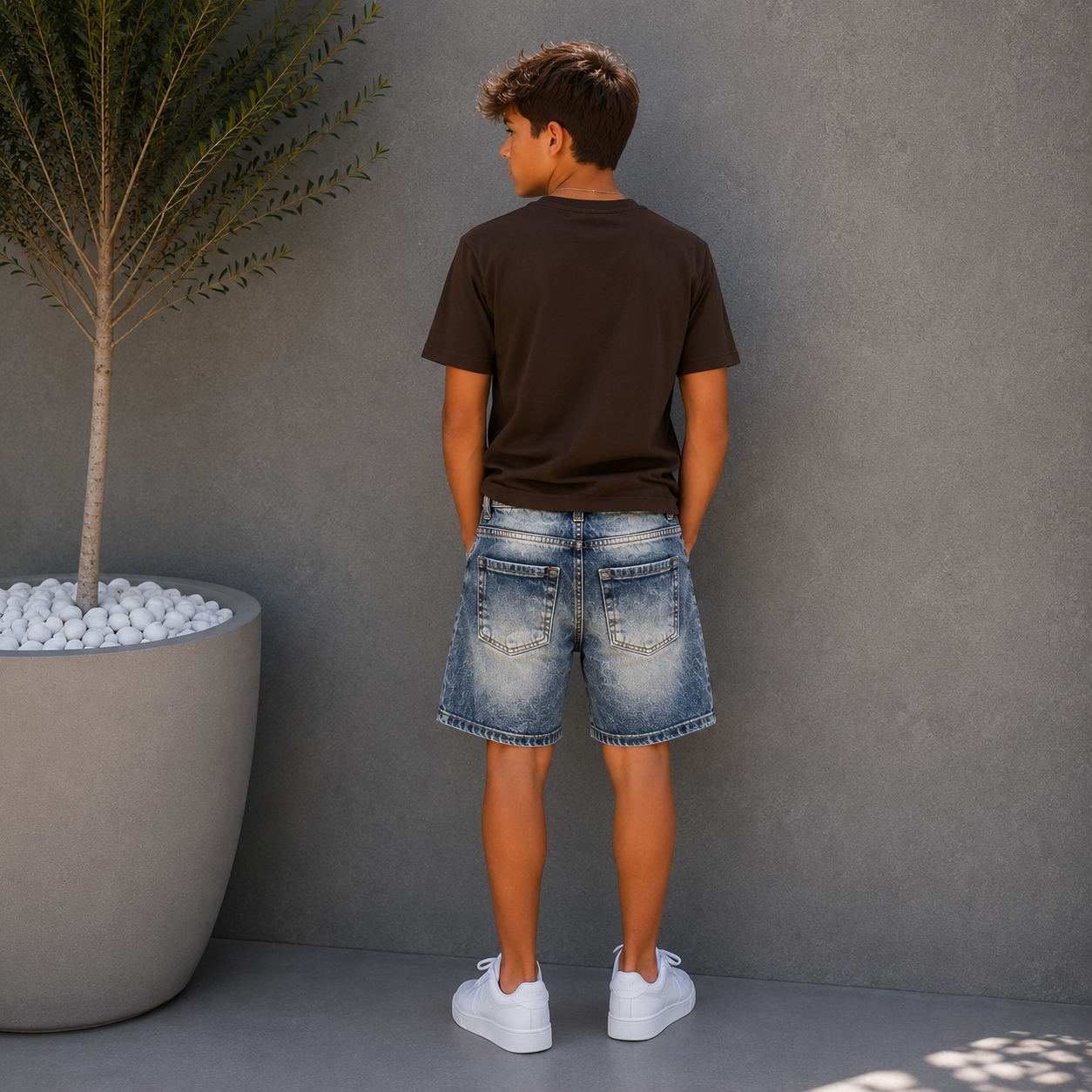 Pantaloncino jeans + T-shirt in omaggio Cristian