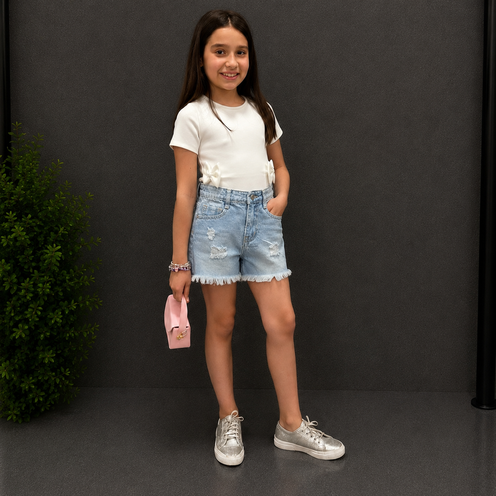 Shorts Denim Bambina 8241 Miss Bellina