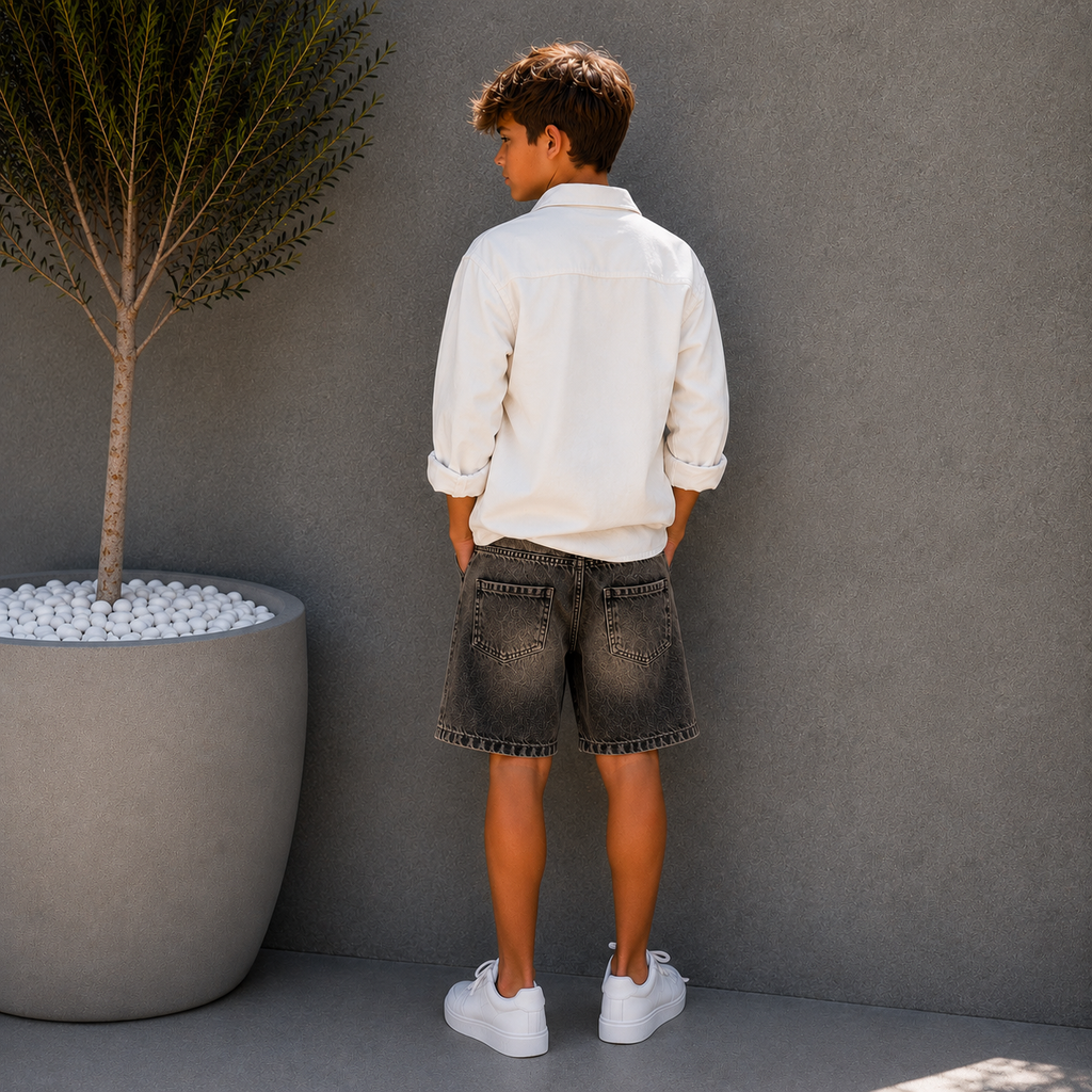 Pantaloncino Denim + T shirt In Omaggio Bambino 5052