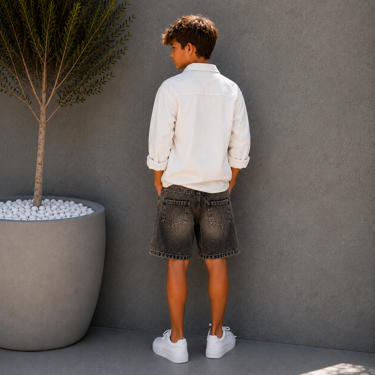 Pantaloncino Denim + T shirt In Omaggio Bambino 5052