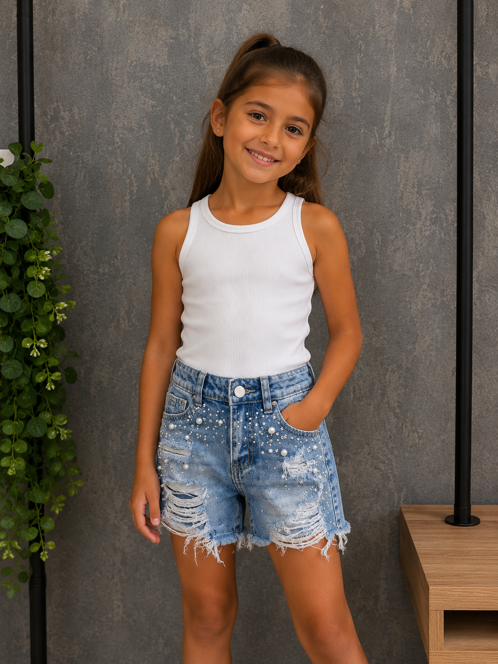 Shorts Jeans Bambina 7145 Miss Image